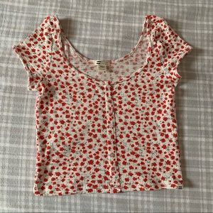Billabong button down crop tee